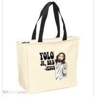 Yolo Jk Brb Jesus Funny Resurrection Christians Easter Day Tote Bag thumb 2