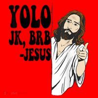 Yolo Jk Brb Jesus Funny Resurrection Christians Easter Day Santa Hat thumb 1