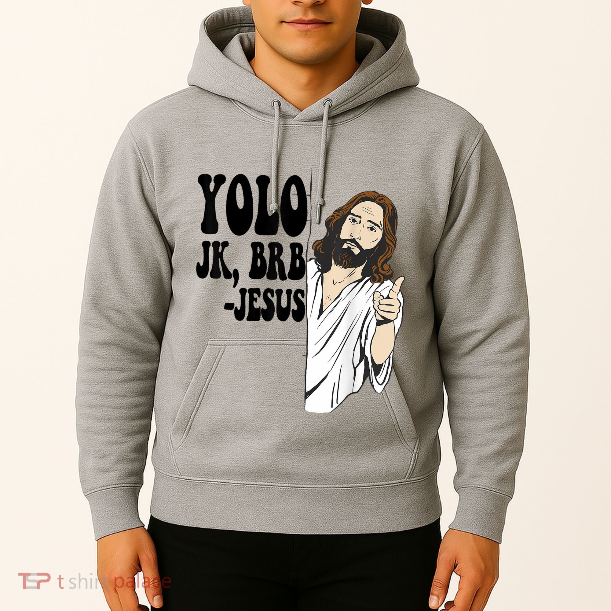 Yolo Jk Brb Jesus Funny Resurrection Christians Easter Day Hoodie