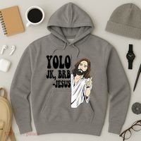 Yolo Jk Brb Jesus Funny Resurrection Christians Easter Day Hoodie thumb 3
