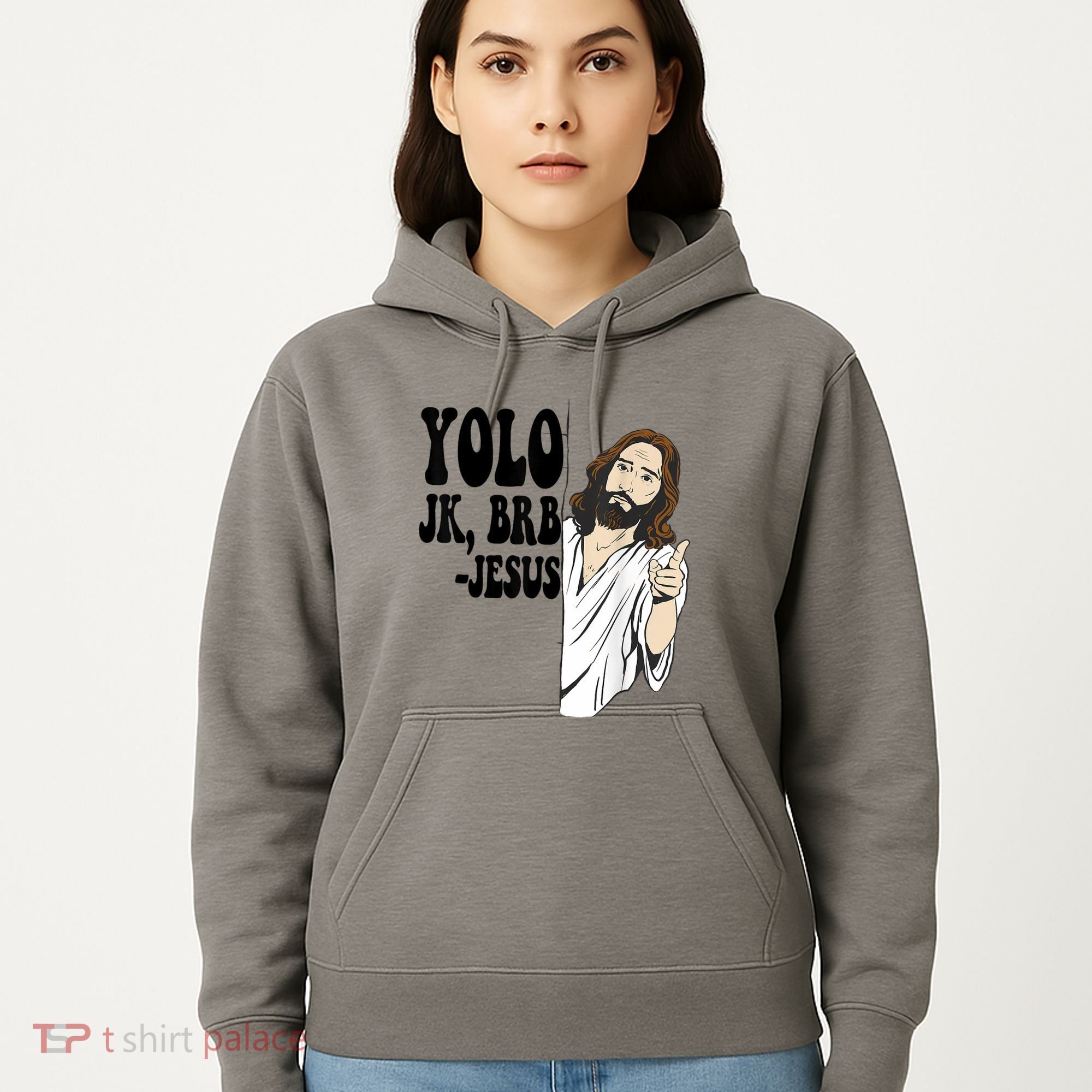 Yolo Jk Brb Jesus Funny Resurrection Christians Easter Day Hoodie