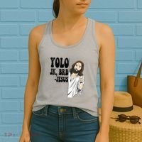 Yolo Jk Brb Jesus Funny Resurrection Christians Easter Day Women's Tank Top thumb 2