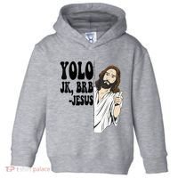 Yolo Jk Brb Jesus Funny Resurrection Christians Easter Day Toddler Hoodie thumb 0