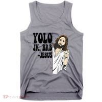 Yolo Jk Brb Jesus Funny Resurrection Christians Easter Day Tank Top thumb 0