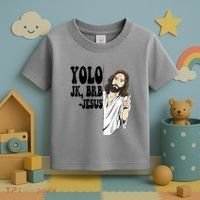 Yolo Jk Brb Jesus Funny Resurrection Christians Easter Day Toddler T-Shirt thumb 3