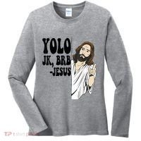 Yolo Jk Brb Jesus Funny Resurrection Christians Easter Day Women's Long Sleeve Shirt thumb 0