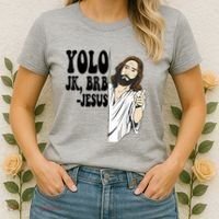 Yolo Jk Brb Jesus Funny Resurrection Christians Easter Day Women's T-Shirt thumb 2