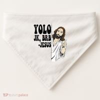 Yolo Jk Brb Jesus Funny Resurrection Christians Easter Day USA-Made Doggie Bandana thumb 0