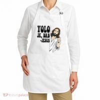 Yolo Jk Brb Jesus Funny Resurrection Christians Easter Day Apron thumb 2
