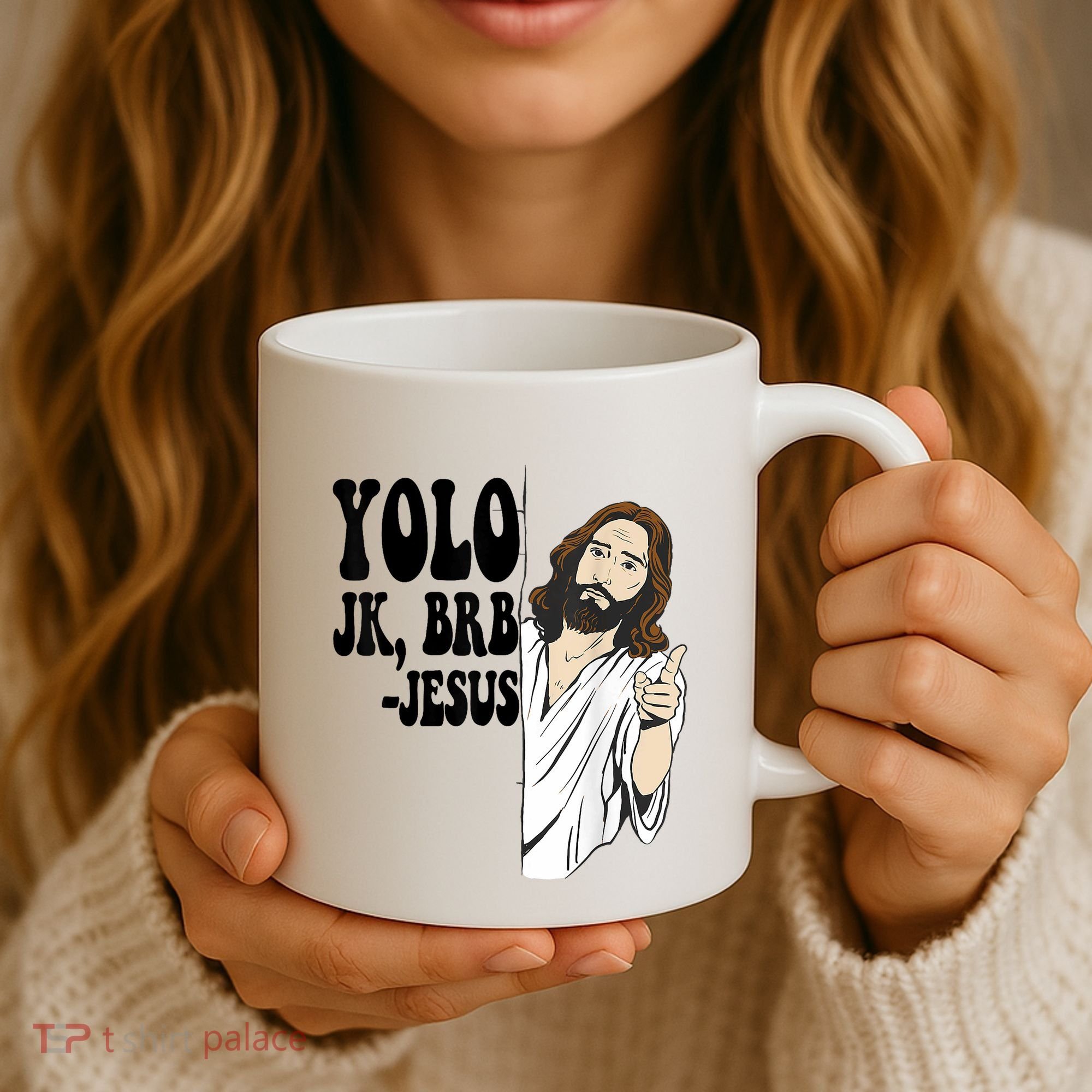 Yolo Jk Brb Jesus Funny Resurrection Christians Easter Day Coffee Mug