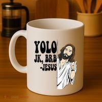 Yolo Jk Brb Jesus Funny Resurrection Christians Easter Day Coffee Mug thumb 4