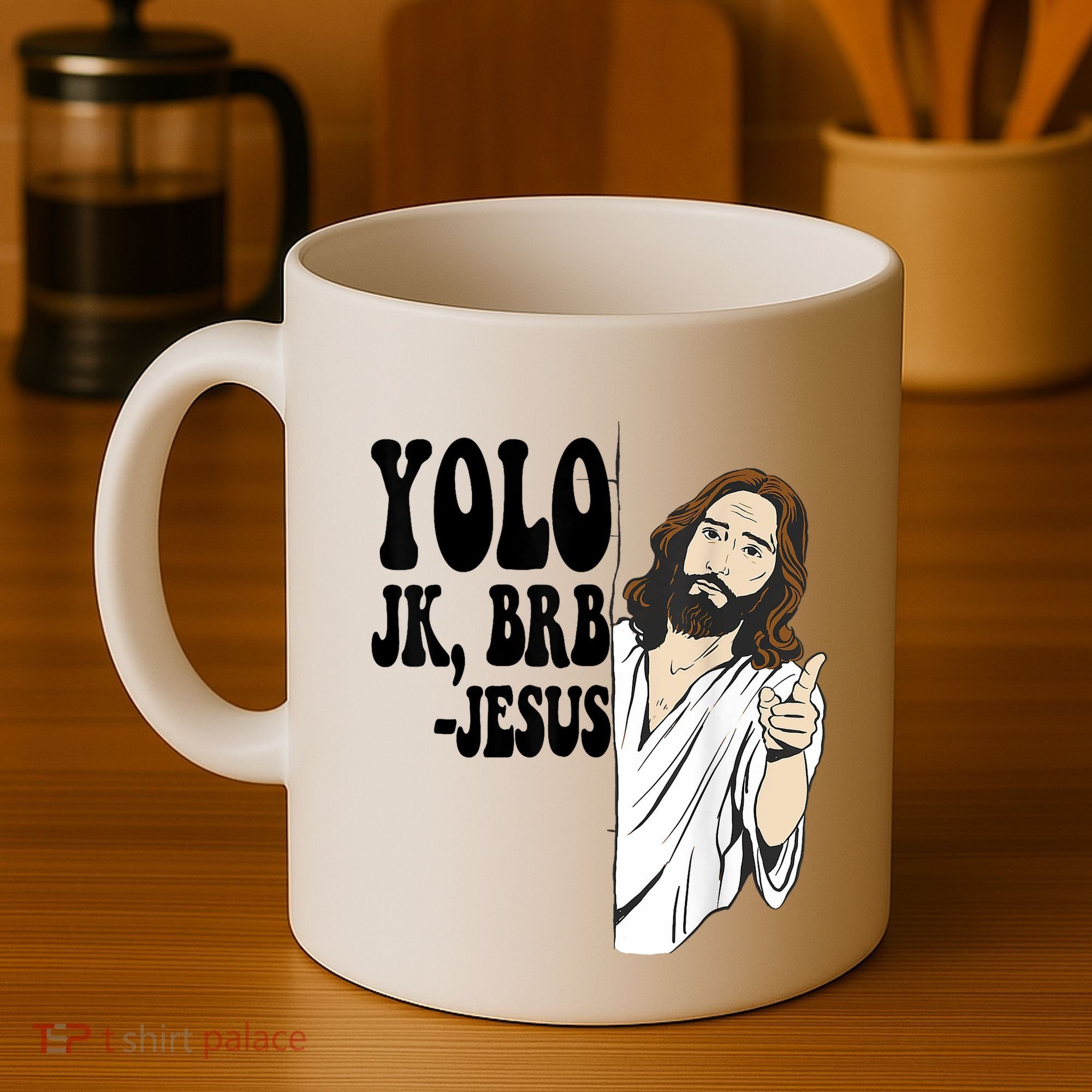Yolo Jk Brb Jesus Funny Resurrection Christians Easter Day Coffee Mug