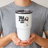 Yolo Jk Brb Jesus Funny Resurrection Christians Easter Day Tumbler thumb 2