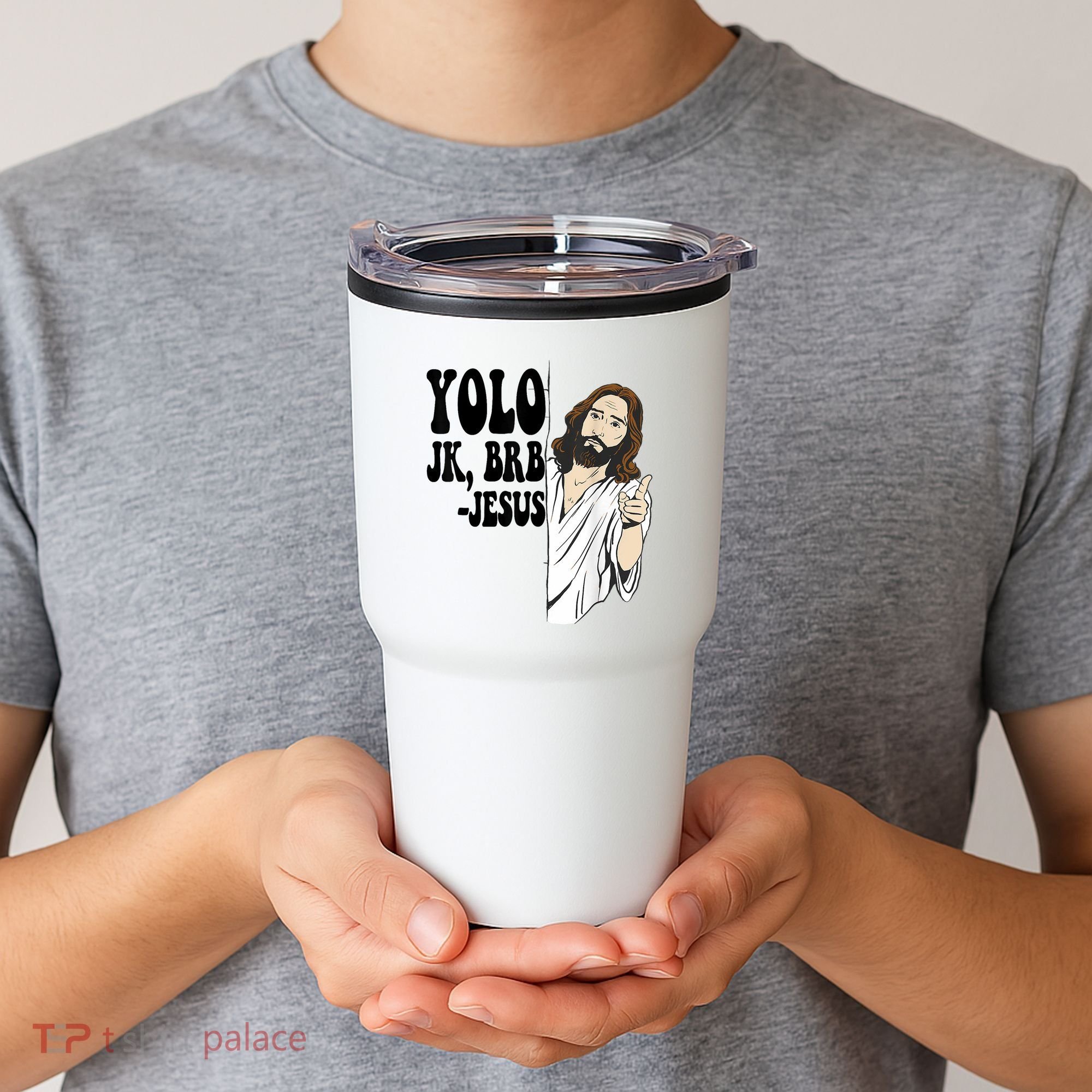 Yolo Jk Brb Jesus Funny Resurrection Christians Easter Day Tumbler