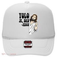 Yolo Jk Brb Jesus Funny Resurrection Christians Easter Day Hat thumb 0