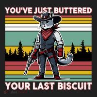 YouVe Just Buttered Your Last Biscuit Western Cowboy Cat Women's Sweatshirt thumb 2