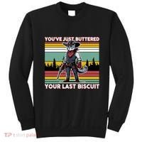 YouVe Just Buttered Your Last Biscuit Western Cowboy Cat Sweatshirt thumb 0