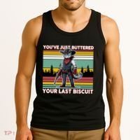 YouVe Just Buttered Your Last Biscuit Western Cowboy Cat Tank Top thumb 3
