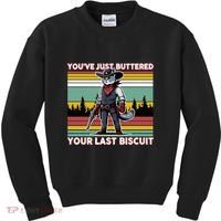 YouVe Just Buttered Your Last Biscuit Western Cowboy Cat Kids Sweatshirt thumb 0