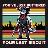 YouVe Just Buttered Your Last Biscuit Western Cowboy Cat Kids Sweatshirt thumb 2