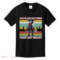 YouVe Just Buttered Your Last Biscuit Western Cowboy Cat Kids T-Shirt thumb 0