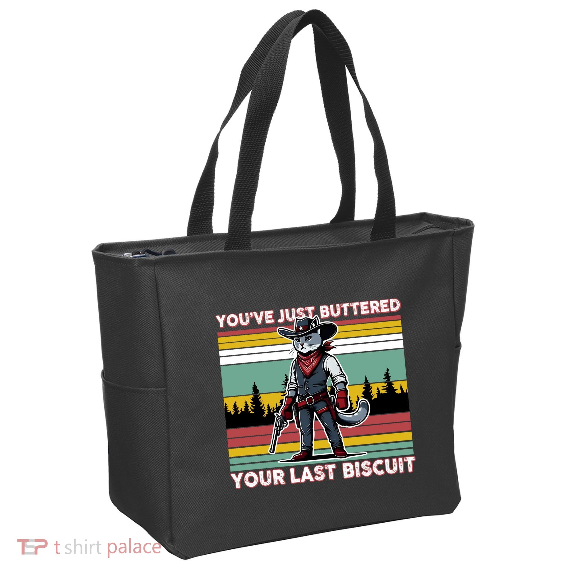 YouVe Just Buttered Your Last Biscuit Western Cowboy Cat Tote Bag