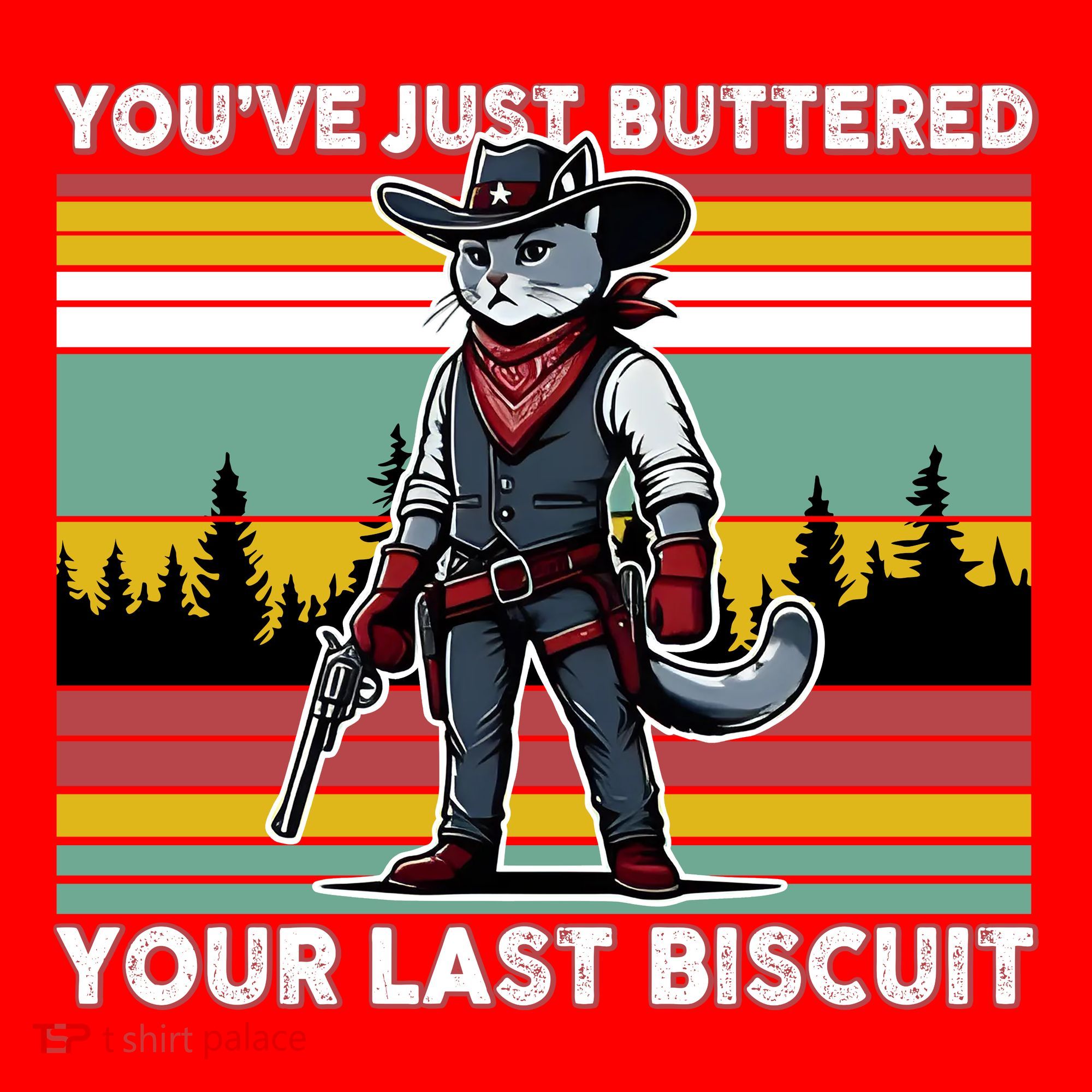 YouVe Just Buttered Your Last Biscuit Western Cowboy Cat Santa Hat