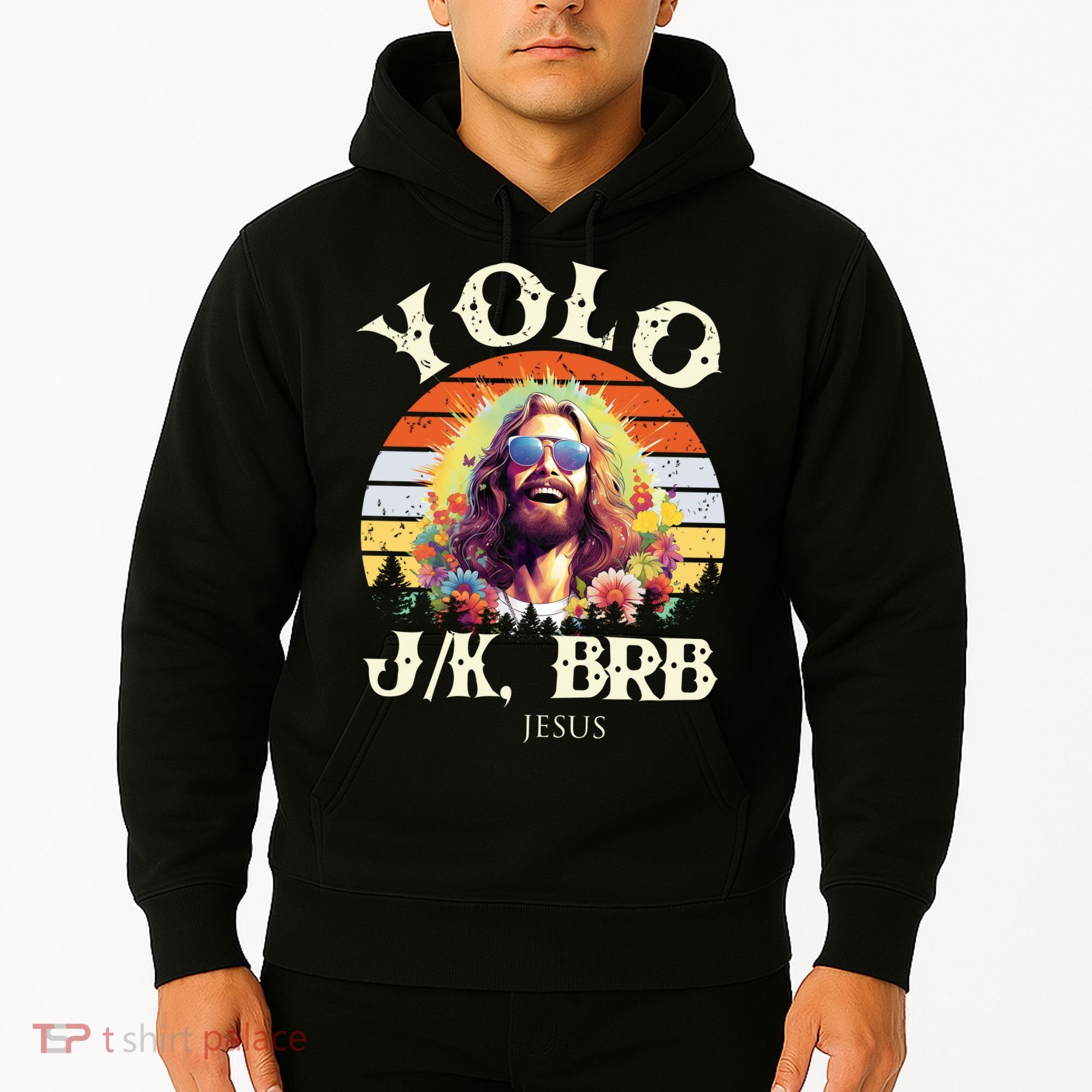 YOLO JK BRB – Funny Jesus Easter Meme Christian Hoodie