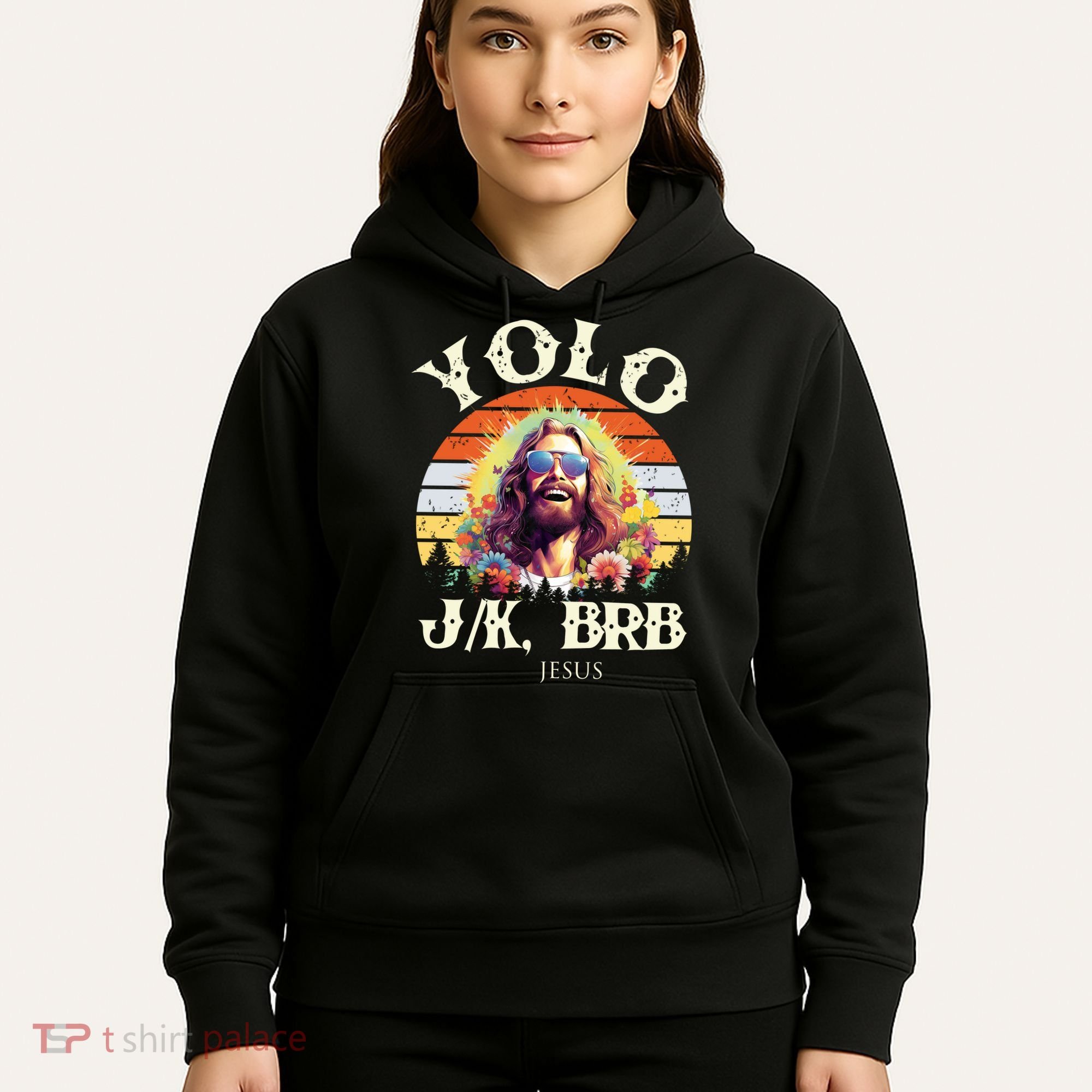 YOLO JK BRB – Funny Jesus Easter Meme Christian Hoodie