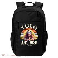 YOLO JK BRB – Funny Jesus Easter Meme Christian Backpack thumb 0