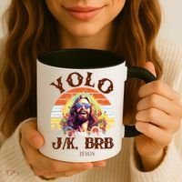 YOLO JK BRB – Funny Jesus Easter Meme Christian Coffee Mug thumb 3