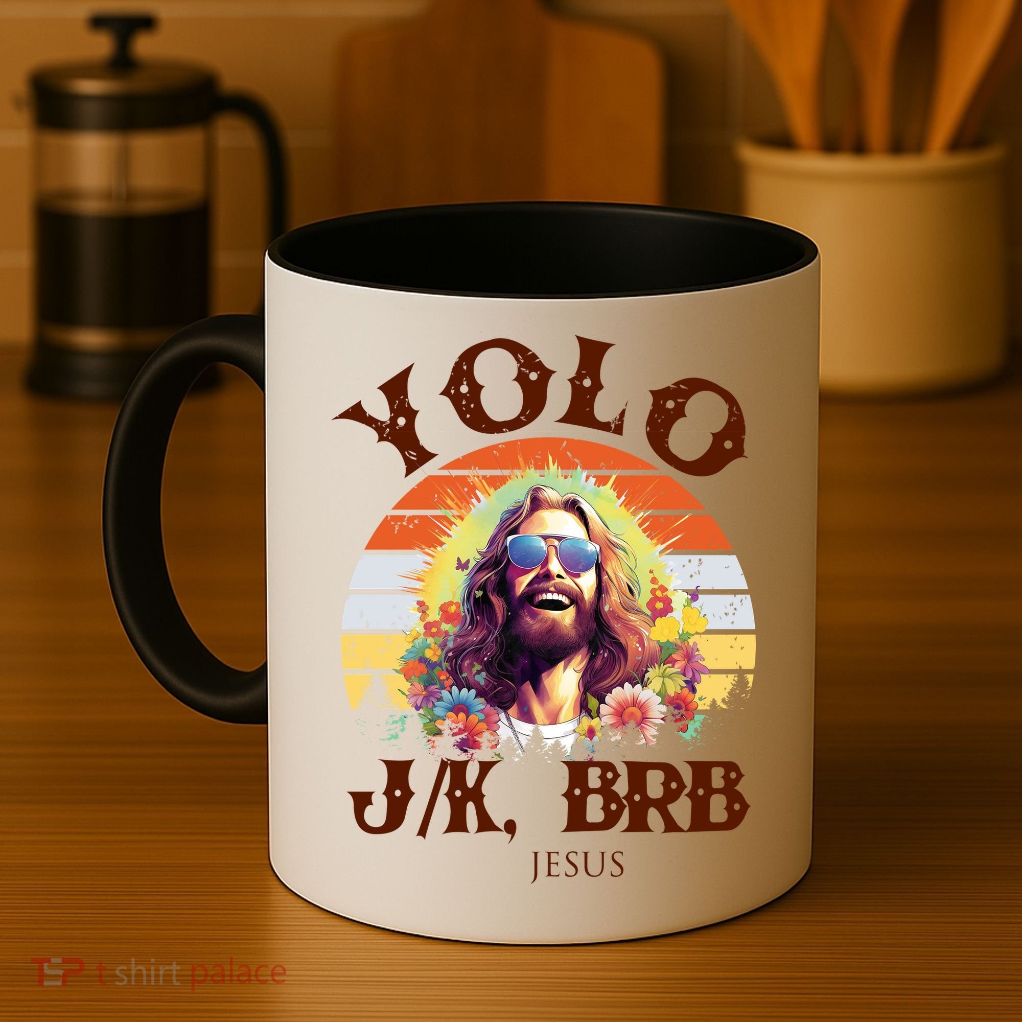 YOLO JK BRB – Funny Jesus Easter Meme Christian Coffee Mug