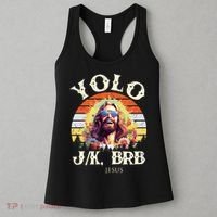 YOLO JK BRB – Funny Jesus Easter Meme Christian Women's Tank Top thumb 3
