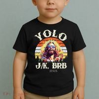 YOLO JK BRB – Funny Jesus Easter Meme Christian Toddler T-Shirt thumb 2