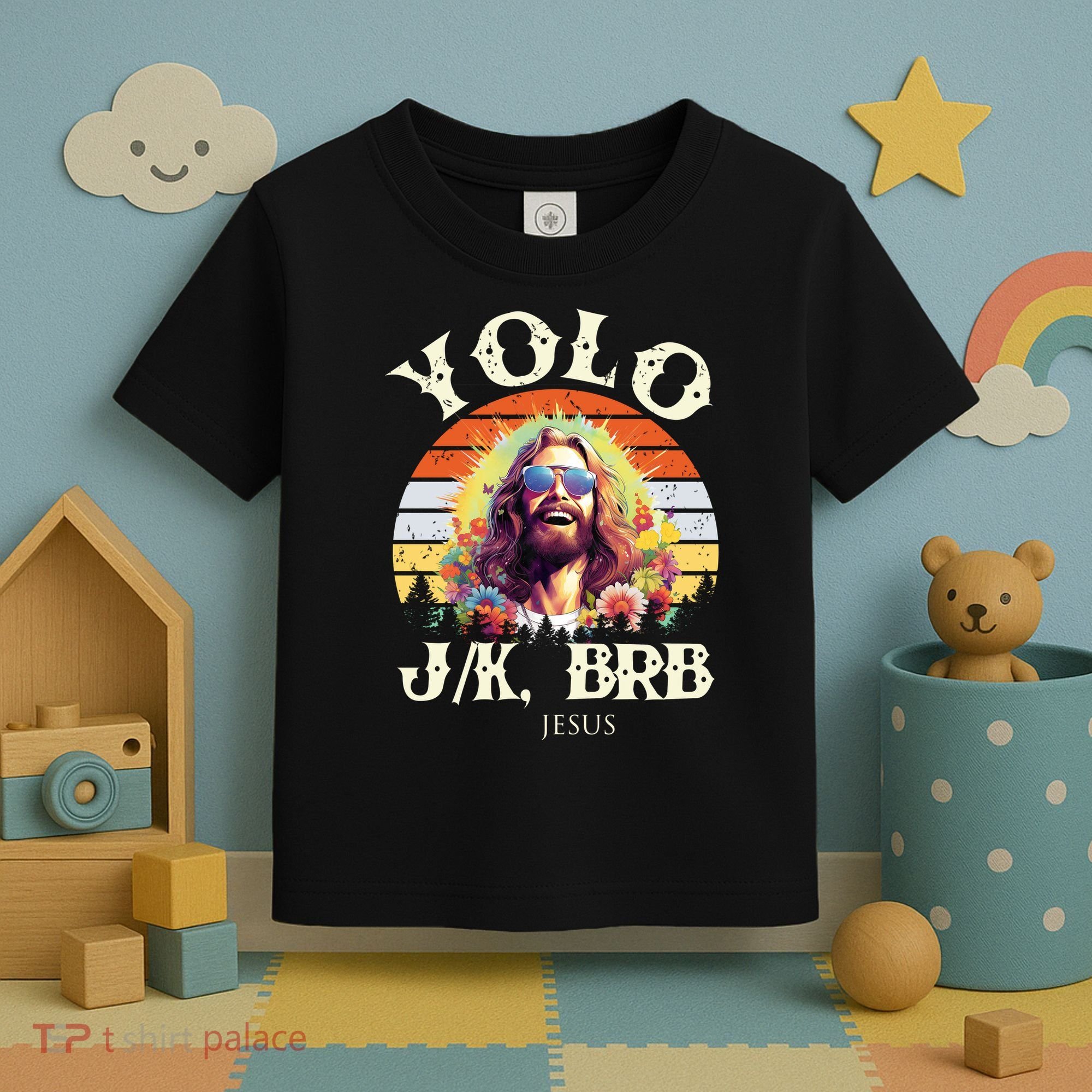 YOLO JK BRB – Funny Jesus Easter Meme Christian Toddler T-Shirt