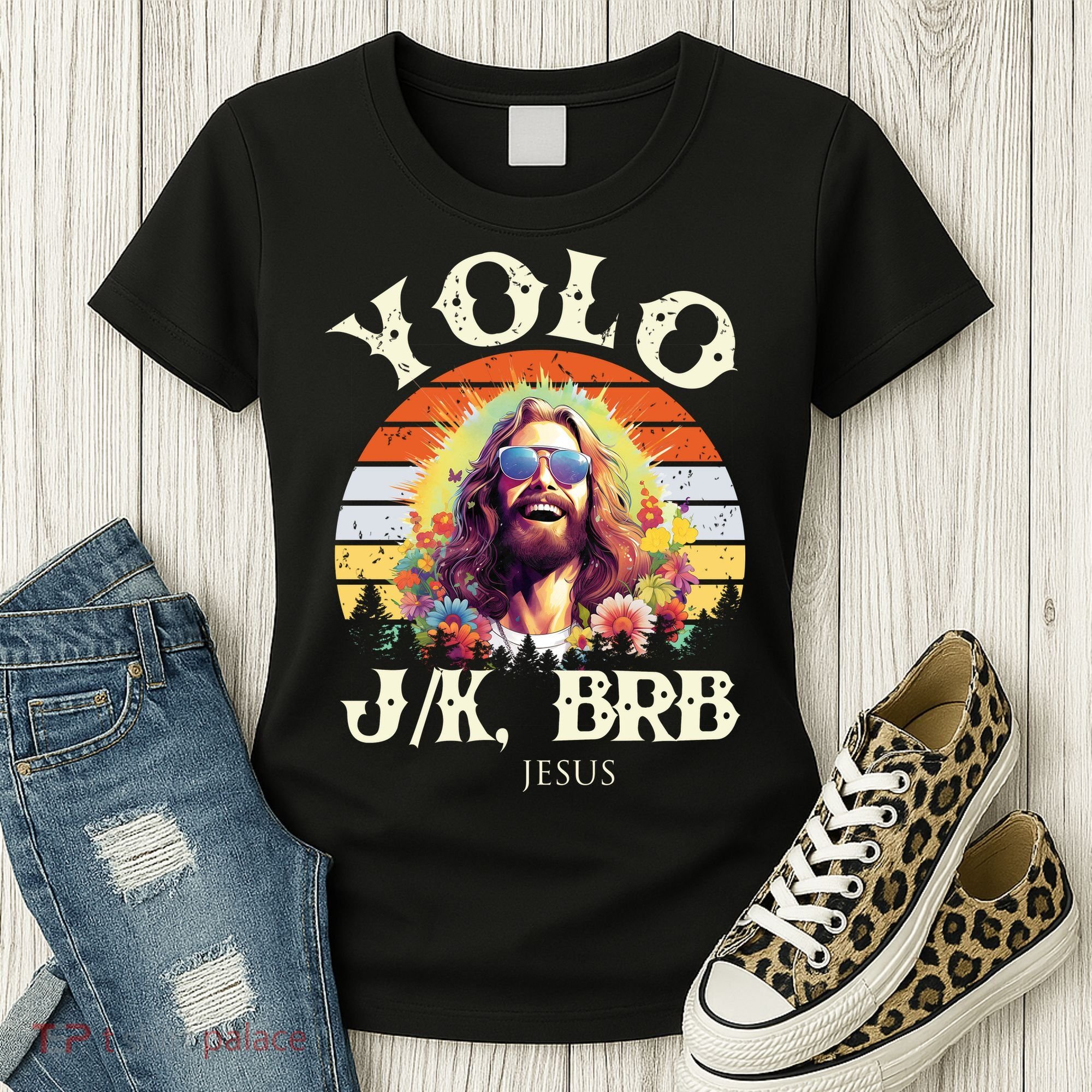 YOLO JK BRB – Funny Jesus Easter Meme Christian Women's T-Shirt