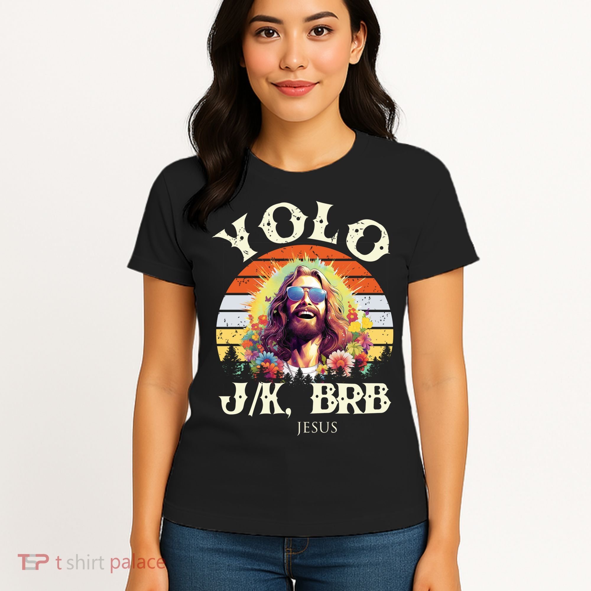 YOLO JK BRB – Funny Jesus Easter Meme Christian Women's T-Shirt