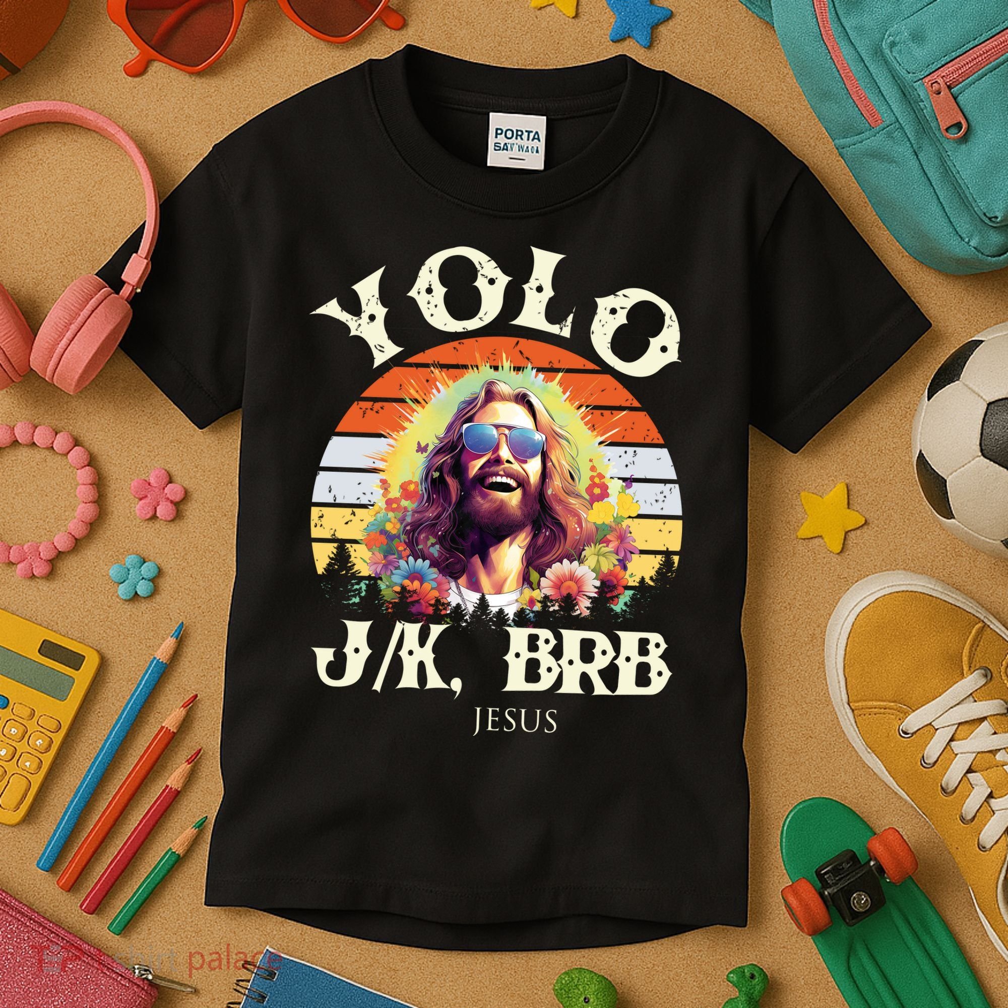 YOLO JK BRB – Funny Jesus Easter Meme Christian Kids T-Shirt