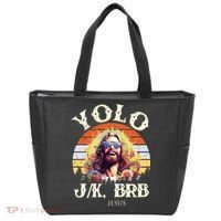 YOLO JK BRB – Funny Jesus Easter Meme Christian Tote Bag thumb 0