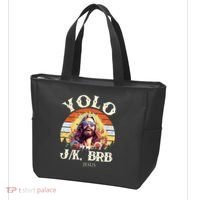 YOLO JK BRB – Funny Jesus Easter Meme Christian Tote Bag thumb 3