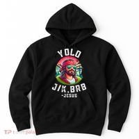 Yolo Jk Brb Jesus Funny Easter Resurrection Christians Hoodie thumb 0