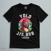 Yolo Jk Brb Jesus Funny Easter Resurrection Christians T-Shirt thumb 5