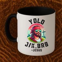 Yolo Jk Brb Jesus Funny Easter Resurrection Christians Coffee Mug thumb 2