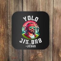 Yolo Jk Brb Jesus Funny Easter Resurrection Christians Coaster thumb 0