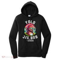 Yolo Jk Brb Jesus Funny Easter Resurrection Christians Women's Hoodie thumb 0