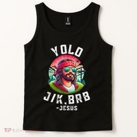 Yolo Jk Brb Jesus Funny Easter Resurrection Christians Tank Top thumb 2