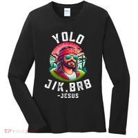 Yolo Jk Brb Jesus Funny Easter Resurrection Christians Women's Long Sleeve Shirt thumb 0