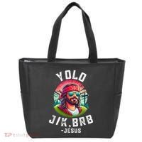 Yolo Jk Brb Jesus Funny Easter Resurrection Christians Tote Bag thumb 0
