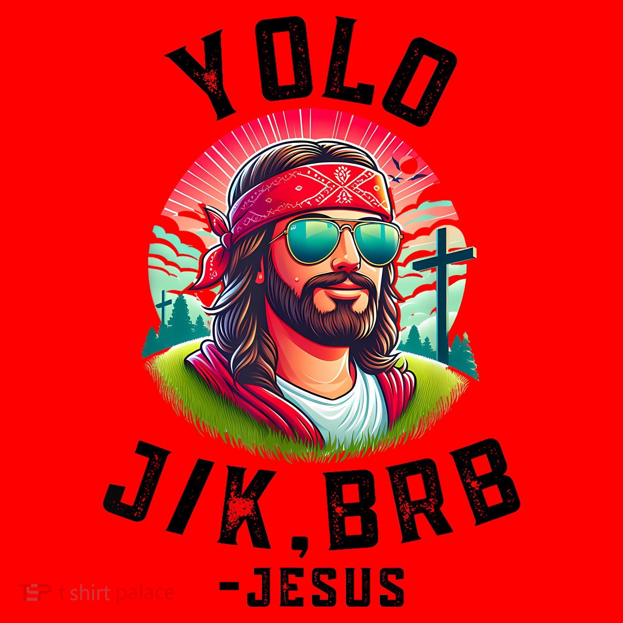Yolo Jk Brb Jesus Funny Easter Resurrection Christians Santa Hat