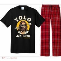 Yolo Jk Brb Jesus Funny Easter Christian Faith Pajama Set thumb 0